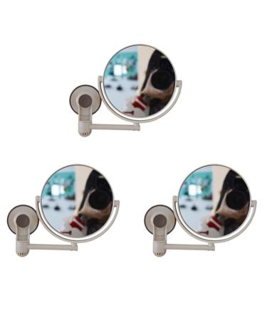 REHOC 3X Bath Mirror Cosmetic Mirror 1X/3X Magnification Suction Cup Adjustable Mirror Double-Sided Bathroom Mirror