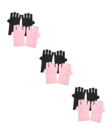 minkissy 6 Pairs Nail Gloves Protection Manicure Gloves Gel Manicure Gloves Protective Gloves for Nail Cotton Manicure Gloves Salon Gloves Polyester Grill