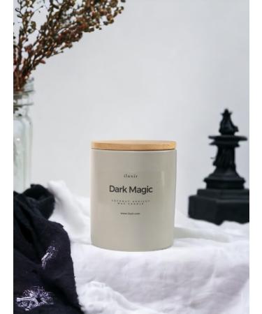 Dark Magic Candle Luxury Candle Natural Clean Burning Candle Non-Toxic Coconut-Apricot Wax 60+ Hours Burning Time Gifts for Men and Women Musky Cologne Scent Stone Grey IL011