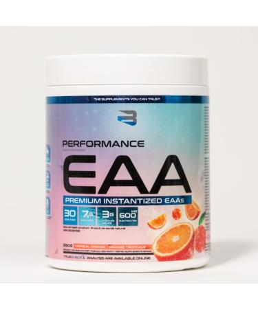 Believe Supplements Performance EAA - Essential Amino Acids Formula | Boost Muscle Recovery Performance & Hydration | Sugar-Free & Delicious Flavors Available! (30 servings Tropical Orange) Tropical Orange 30 servings - Buy Online on GoSupps.com