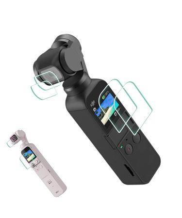 Lens Screen Protector for DJI Osmo Pocket 2 / Pocket 1 2+2Pack Black White ULBTER Osmo Pocket II 0.3mm 9H Hardness Tempered Glass Cover Anti-Scrach Anti-Fingerprint Anti-Bubble