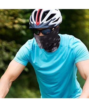ZeeDix American Flag Outdoor Bandana Face Mask - 5 Pcs Multifunctional UV Protection Headwear for Riding, Skiing, Fishing | Gray Face Neck Gaiter for Snowboarding & Hiking - Buy Online on GoSupps.com