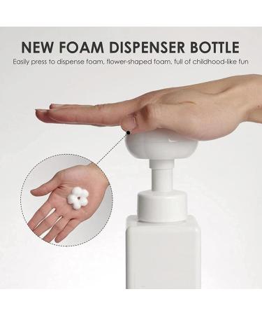 AADEE 250ml Flower-Shaped Foaming Bottle Creative Flower Shape Plastic Press Bubble Soap Dispenser Suitable for Most Canned Liquids in Daily Life Such As Shampoo Shower Gel Hand Soap Etc White M - Buy Online on GoSupps.com