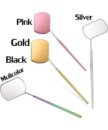Ikasus Angular Eyelash Mirror - Stainless Steel Eyelash Extension Tool & Accessories | Perfect for Application & Check | Gold Finish - Buy Online on GoSupps.com