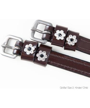 Buy PFIFF 102919 Patent Leather Spur Straps with Rhinestones - Brown Size 1 (46cm x 1.3cm) - International Shipping Available - Buy Online on GoSupps.com