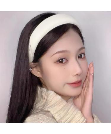 Thick Padded Headbands for Women White Sponge Headband Hair Hoops for Girls Wide Thick Non-Slip Hairband No Teeth Hair Head Bands Cute Headbands for Women Girls - Buy Online on GoSupps.com