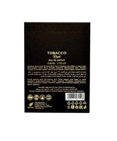 Afnan Tobacco Rush for Unisex Eau de Parfum Spray 2.7 Ounce - Buy Online on GoSupps.com