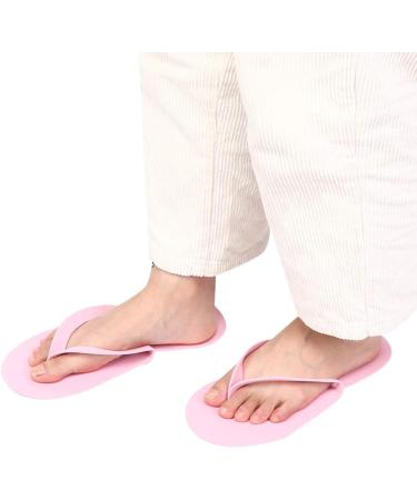 Hotel Disposable Slippers 12 Pairs - Pink Spa Home Breathable Flip-Flops for Travel - 34 * 13 * 8cm - Buy Online on GoSupps.com