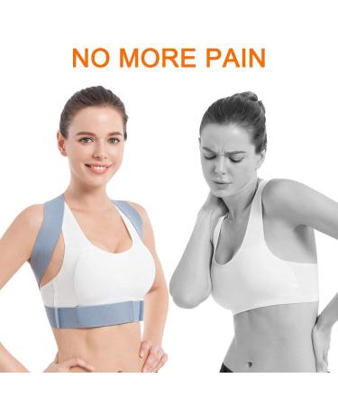 Posture Corrector for Women and Men - Upper Back Brace Straightener and Clavicle Chest Support - Grey, Medium - Buy Online on GoSupps.com