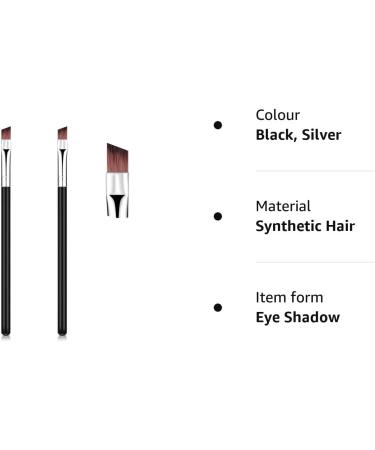 Angled Eyeliner Brush Set - Slanted Flat Angle Eye Liner & Eyebrow Brush Duo for Precision Makeup Application - Synthetic Bristles for Gel, Powder, Liquid, Cream Liners - Black - Buy Online on GoSupps.com