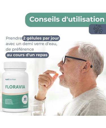 Aide Digestive Floravia par Nutrisolution - Am liore le Confort Intestinal Soutient l'Absorption des Nutriments Probiotiques base de Plantes Fabriqu en France - Buy Online on GoSupps.com