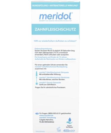 Meridol Mouthwash 400ml - Antibacterial Formula for Healthy Teeth & Gums Alcohol-Free (Pack of 4) - International Shipping - Buy Online on GoSupps.com