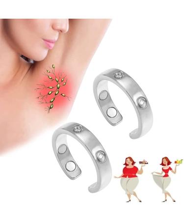 Supyini lymphatic drainage magnetic ring 2 pieces magnetic ring for losing weight magnetic lymph detox ring magnetic ring weight loss ring magnetic copper ring arthritis