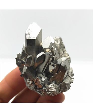 Natural Crystal 50g Silver Angel Halo Quartz Cluster Titanium Coating Natural Electroplating Quartz Cluster Curing Power Stone Crystal HOMEZHOU - Buy Online on GoSupps.com