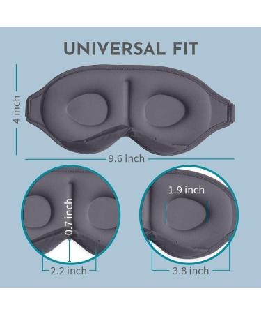 Memory Foam Sleep Mask with Blinkable Light Blocking-Adjustable Contoured Eye Cover for Men and Women-Gray - Buy Online on GoSupps.com