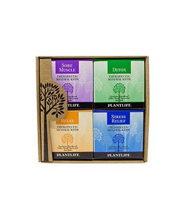 Plantlife Top 4-Pack Therapy Bath Salts - Straight from The Plant Natural Aromatherapy Bath Salts - Balance Calm and Release Tension in The Body - Made in California 3 oz