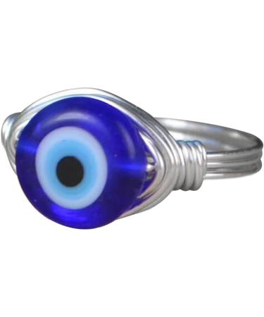 Eyeball s for Men - Copper for Women Silver Gold Plated Wire Wrapped Turkish Blue Eye Glass Bead for Female Male Protection Lucky Jewelry Girlfriend Fovolat Silver No. 5 - Buy Online on GoSupps.com