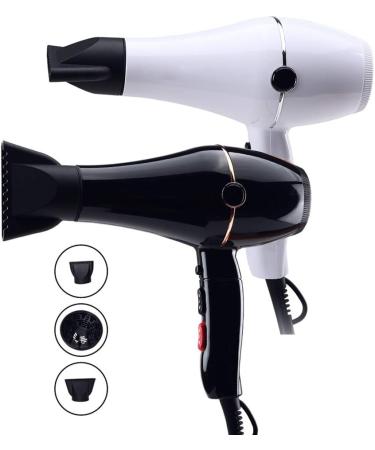 2000W Professional Hair Dryer Ionic Hair Dryers Salon Hairdryer With Diffuser Nozzles Set Fast Blow Dryer With 2 Speed 3 Heat Settings and Cool Shot Button Lightweight Suitable for Family Travel White - Buy Online on GoSupps.com