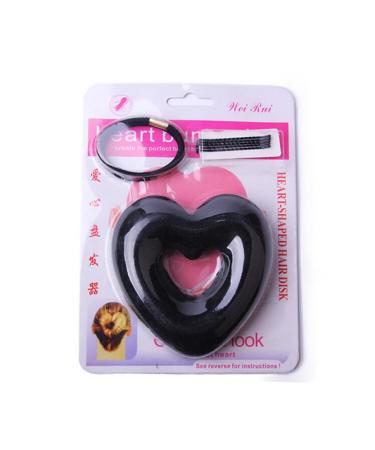 KALLORY Black Hair Rings - Short Heart Shaper Sock for Bun, Women's Hair Ring Maker - Doughnut Shape, Thin Medium Black - Buy Online on GoSupps.com