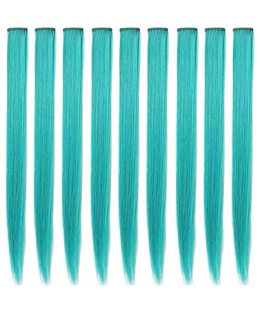 XirrwWh 9-Piece 21-Inch Clip-In Hair Extensions for Women - Multicolored Turquoise Party Highlights & Accessories - Buy Online on GoSupps.com