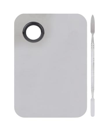 Wnvivi Makeup Mixing Palette with Spatula Stainless Steel Makeup Mixing Tray Foundation Palette Cosmetic Palette Spatula Set for Mixing Makeup Nail Art