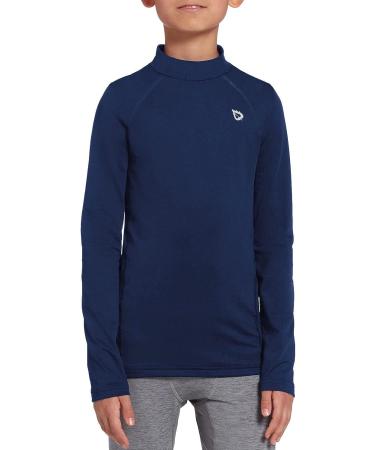 Baleaf Youth Boys XL Compression Thermal Fleece Baselayer Long Sleeve Mock Top - Navy | Cold Gear for Baseball & Football - Buy Online on GoSupps.com
