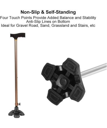 BIXUEJ Non-Slip Four-Base Cane Tip Self-Standing Four-Base 4- Replacement Foot for Cane Four-Legged Cane Foot Cover 4 PCS - Buy Online on GoSupps.com