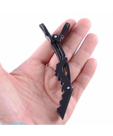 12 Professional Black Hair Clips - 12-Pack Hairdresser Crocodile Clamps Plastic Styling Clips for Hair Care & Styling - Buy Online on GoSupps.com