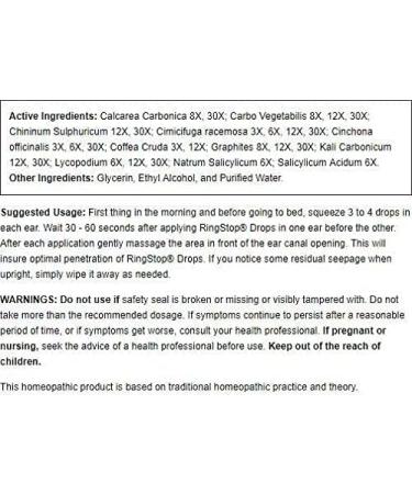 NaturalCare RingStop: Homeopathic Aid for Tinnitus Relief - 0.5 oz - Buy Online on GoSupps.com