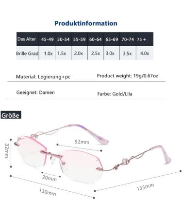 Eyglajdd Metal Reading Glasses for Women - 1 Pack Purple 1.5x Reading Aid - Stylish Durable & Comfortable - Buy Online on GoSupps.com