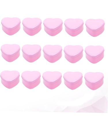Healeved 15pcs Box Boxes Metal Tin Container Portable Fashion Candy Case Candy Box Heart-shaped Jar 9*9*4.5cm Pink - Buy Online on GoSupps.com