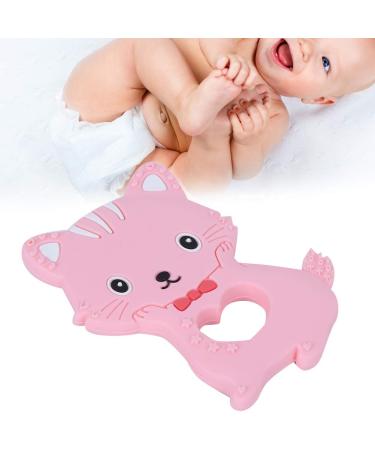 Buy Pink Cartoon Cat Shape Silicone Teething Toy for Babies - Easy Grip for Kids | International Shipping - Buy Online on GoSupps.com