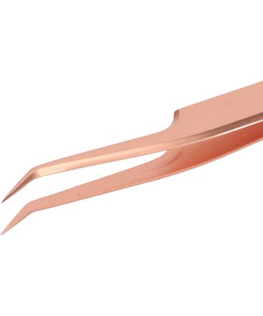 Eyelash Tweezers Ergonomic Rose Gold Stainless Steel False Eyelashes Extension Tweezers Lash Applicator Tool False Lashes Clusters Tweezers Curved DIY Eyelash Applicator Oblique Tweezer - Buy Online on GoSupps.com