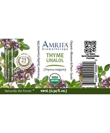 Organic Thyme Linalol Essential Oil 100% Pure Undiluted Thymus vulgaris Therapeutic Grade Premium Quality Aromatherapy Oil Tested & Verified 10ML 0.34 Fl Oz (Pack of 1) - Buy Online on GoSupps.com