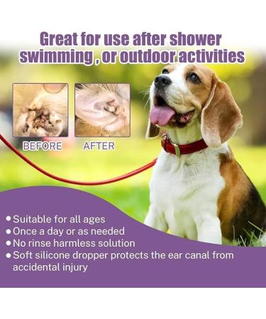 Dog Ear Rinse Dog Ear Cleaner Solution & Infection Treatment for Dogs & Cats Dog Ear Wash Helps Removes Earwax Odor Stop Infections and Itching Contains 10 Cotton Swabs 118ml/4fl.oz - Buy Online on GoSupps.com