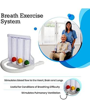 HealthAndYoga(TM) Deep Breathing Exerciser - Improve Lung Capacity with Breath Exercise Measurement System - Buy Online on GoSupps.com