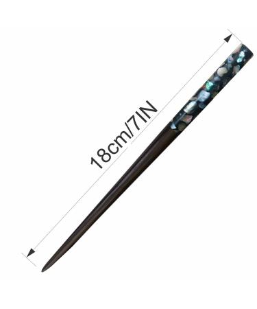 Handcrafted Mother of Pearl Inlay Wooden Hair Chopsticks - Vintage Style 3 - Buy Online on GoSupps.com