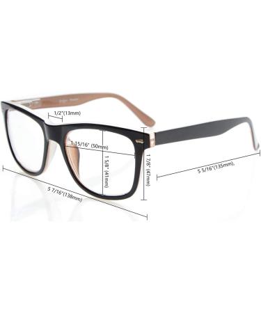 Eyekepper 5-Pack Square Readers with Spring Hinges - Large Lens Reading Glasses for Men & Women +1.25 Computer Glasses - Buy Online on GoSupps.com