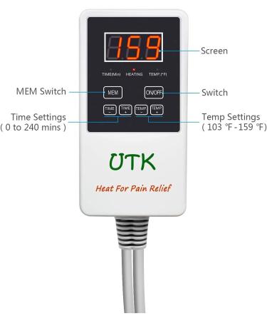 UTK Far Infrared Jade & Tourmaline Heating Pad - Small Pro (23.5X16) | Pain & Cramps Relief with Smart Controller, Auto Shut Off, Travel Bag - Buy Online on GoSupps.com