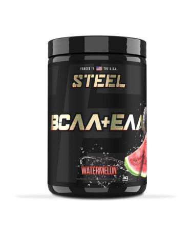 Steel Supplements | High Performance BCAA EAA Powder | Promotes Lean Muscle Growth and Workout Endurance | 2:1:1 Ratio to Recover Muscle Faster 30 Servings. (Watermelon)