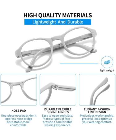 Suertree Foldable Reading Glasses - Blue Light Filter Portable 2.5x Optics for Men & Women - Includes Case - Buy Online on GoSupps.com