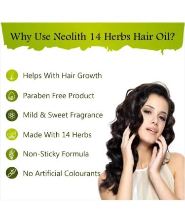 Neolith 14 Herbs Scalp and Hair oil for Hair Fall Control Scalp nourishment Hair regrowth || 100 ML - Buy Online on GoSupps.com