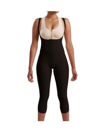Marena Recovery Mid-Calf-Length Post Surgical Compression Girdle with High-Back - Stage 1 Black X-Small