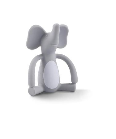 Baby Teether Pacifier - Food Grade Liquid Silicone Teething Toy - BPA Free, Multi-Texture Cute Elephant Design - Soft and Durable (Gray) - Buy Online on GoSupps.com