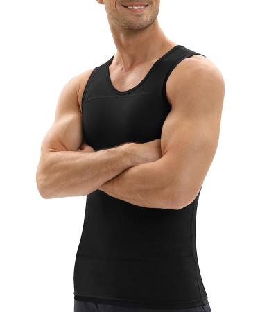 Men's Gynecomastia Compression Shirt - Slimming Body Shaper Tank Top | Tummy Control Undershirt - Black | X-Large - Buy Online on GoSupps.com