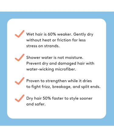 AQUIS Hair Wrap: Water-Wicking Microfiber Towel for 50% Faster Hair Drying - Hands-Free Button-Loop Closure - Buy Online on GoSupps.com
