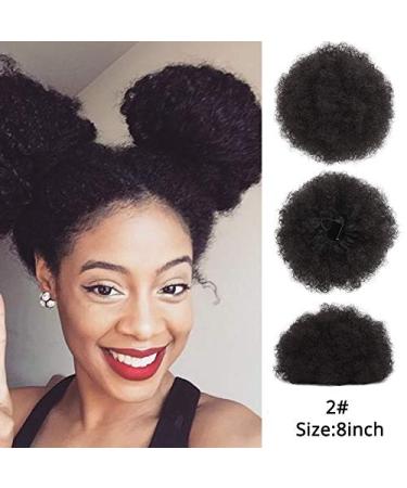 Natural Clip In Afro Hair Bun - Jet Black Purple Blue Synthetic Kinky Curly Puff Ponytail Extension for Women - 2 8 Inches - Buy Online on GoSupps.com