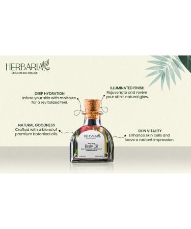 HERBARIA White Floral Body Oil 100ml | 100% Sustainable Vegan Luxury | Enriched with Grapeseed Pomegranate Avocado Argan & Baobab Oils | All Season Use - Buy Online on GoSupps.com