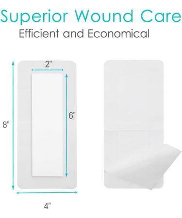 Breathable Adhesive Island Bandages - Wound Dressing for Knee Replacement | 4x8 Bordered Gauze Pad | 10 Pack for Post-Surgery Care - Buy Online on GoSupps.com
