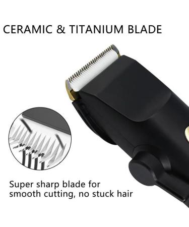 Rechargeable Hair Clippers for Men | Titanium Ceramic Blades & LCD Display | Electric Pusher with Charging Stand - Buy Online on GoSupps.com